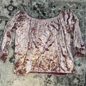 Velvet off-the-shoulder Top
